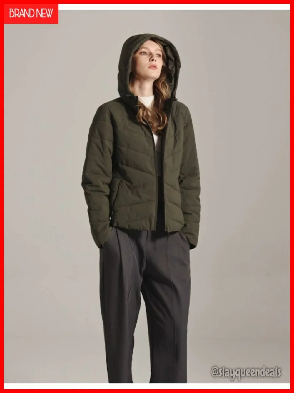 Women's Lightweight Puffer Jacket Hooded Quilted Coat Zip Up with Pockets